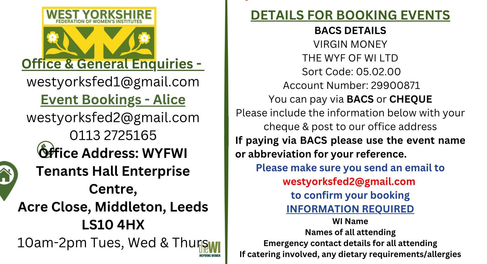 contact details